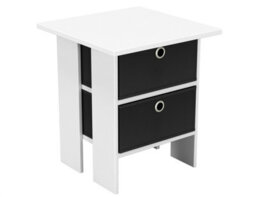 Urbn-Living White, Cream - 2-Tier 2- Drawer Wooden Side Table - thumbnail 6
