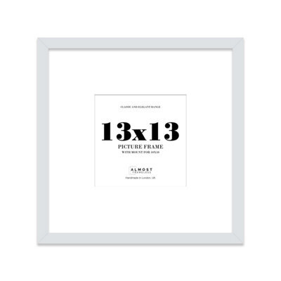 "13X13"" Light Grey Picture Frame - 13X13"" Square Frame With 10X10"" Mount For 13X13""/10X10"" Pictures Moderrn Style Thin Edge, 1 Pack" - image 1