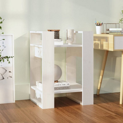 Berkfield Book Cabinet/room Divider White 41X35X57 Cm Solid Wood Pine - image 1