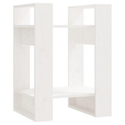 Berkfield Book Cabinet/room Divider White 41X35X57 Cm Solid Wood Pine - thumbnail 2