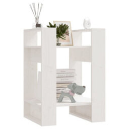 Berkfield Book Cabinet/room Divider White 41X35X57 Cm Solid Wood Pine - thumbnail 7