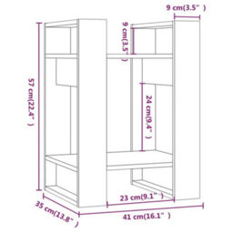 Berkfield Book Cabinet/room Divider White 41X35X57 Cm Solid Wood Pine - thumbnail 8