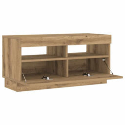 Walplus Tv Cabinet With Led Lights Artisian Oak 80X35X40 Cm Engineered Wood - thumbnail 9