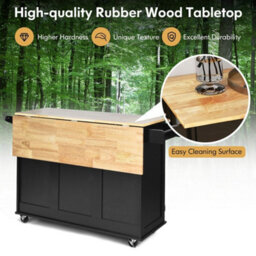 Kitchen Storage Trolley Cart Wheeled Island Shelves Cupboard - thumbnail 6