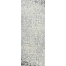 Livabliss Roma-Abstract Charcoal Grey Off-White Modern Marble Living Dining Bedroom Rug 80 X 220 Cm Easy Care, Non Shedding - thumbnail 1