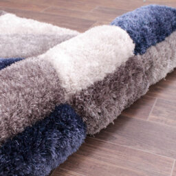 Navy Shaggy Modern Sparkle Geometric Easy To Clean Rug For Dining Room Bed Room And Living Room-60Cm X 110Cm - thumbnail 5