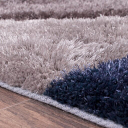 Navy Shaggy Modern Sparkle Geometric Easy To Clean Rug For Dining Room Bed Room And Living Room-60Cm X 110Cm - thumbnail 4