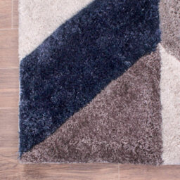 Navy Shaggy Modern Sparkle Geometric Easy To Clean Rug For Dining Room Bed Room And Living Room-60Cm X 110Cm - thumbnail 7