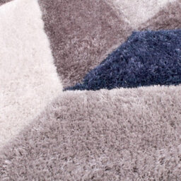 Navy Shaggy Modern Sparkle Geometric Easy To Clean Rug For Dining Room Bed Room And Living Room-60Cm X 110Cm - thumbnail 3
