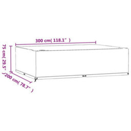 Vidaxl Garden Furniture Cover 16 Eyelets 300X200X75 Cm Rectangular Garden Furniture Covers - thumbnail 9