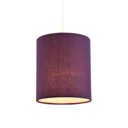 Happy Homewares Contemporary And Elegant Vivid Purple Linen Fabric 18Cm High Cylinder Lamp Shade - thumbnail 2
