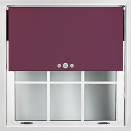 Furnished Blackout Roller Blinds With Triple Round Eyelets & Metal Fittings - Aubergine (W)235Cm (L)210Cm - thumbnail 1