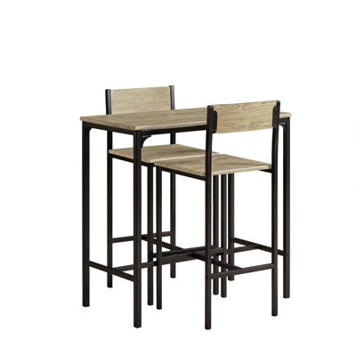 Sobuy Ogt03-N, Bar Set-1 Bar Table And 2 Stools Kitchen Restaurant Bar Set Furniture Dining Set, Wood Veneer,w89Xd45Xh87 - image 1