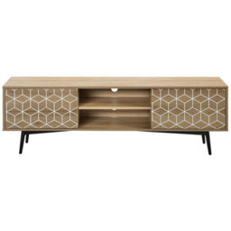 Beliani  Tv Stand Torvi Light Brown - thumbnail 4
