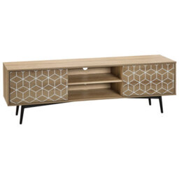 Beliani  Tv Stand Torvi Light Brown - thumbnail 1