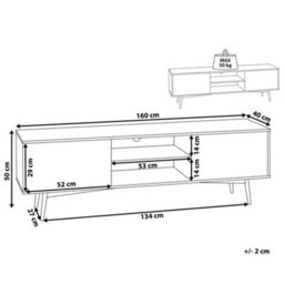 Beliani  Tv Stand Torvi Light Brown - thumbnail 3