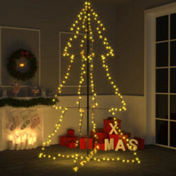Berkfield Christmas Cone Tree 240 Leds Indoor And Outdoor 118X180 Cm - thumbnail 1