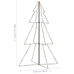 Berkfield Christmas Cone Tree 240 Leds Indoor And Outdoor 118X180 Cm - thumbnail 8