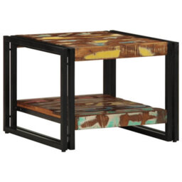 Berkfield Coffee Table Multicolour 50X50X38 Cm Solid Wood Reclaimed - thumbnail 3