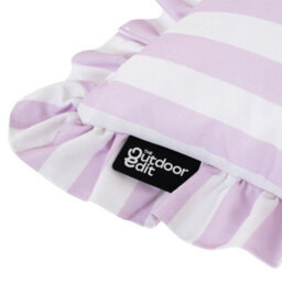 Hayward 50 X 50Cm Outdoor Cushion, Lavender Stripe Frill Edge Design, Shower-Resistant Square Cushion For Garden & Patio - thumbnail 2