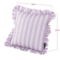 Hayward 50 X 50Cm Outdoor Cushion, Lavender Stripe Frill Edge Design, Shower-Resistant Square Cushion For Garden & Patio - thumbnail 3