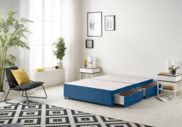 Somnior Beds Somnior Platform Divan Base Plush Navy With 4 Drawers - Small Double - thumbnail 1