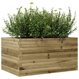 Berkfield Rustic Garden Planter 90X60X45.5 Cm Impregnated Wood Pine - thumbnail 4