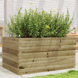 Berkfield Rustic Garden Planter 90X60X45.5 Cm Impregnated Wood Pine - thumbnail 3