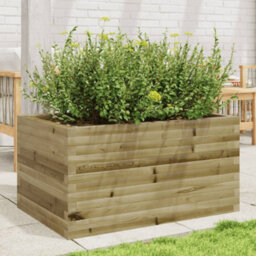 Berkfield Rustic Garden Planter 90X60X45.5 Cm Impregnated Wood Pine - thumbnail 2