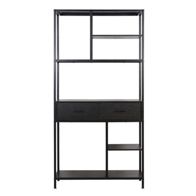 Tall Bookcase File Storage Cabinet With 2 Drawers Display - image 1