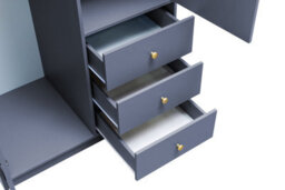 Arte Refreshing Light Blue Siena Ii D2 Wardrobe 100Cm - Bright Storage With Mirror Accent - thumbnail 3