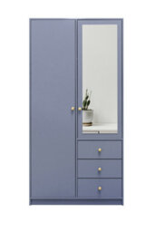 Arte Refreshing Light Blue Siena Ii D2 Wardrobe 100Cm - Bright Storage With Mirror Accent - thumbnail 1