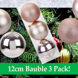 Rose Gold Christmas Baubles Pack Of 3- 12Cm - thumbnail 6