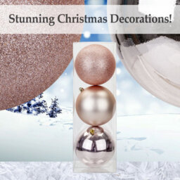 Rose Gold Christmas Baubles Pack Of 3- 12Cm - thumbnail 3