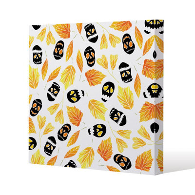 Andrew Lee Autumn Leaves & Halloween Skulls (Canvas Print) / 101 X 101 X 4Cm - image 1