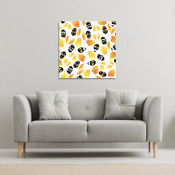 Andrew Lee Autumn Leaves & Halloween Skulls (Canvas Print) / 101 X 101 X 4Cm - thumbnail 2