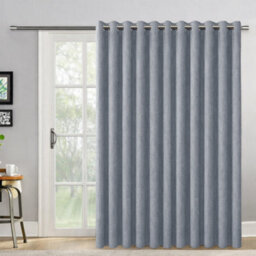 Bedlooms Grey Linen Curtain 100% Blackout Thermal Insulated Eyelet Single Curtain Panel 66 X 84 Inches With Tie Back - thumbnail 8