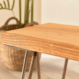 Off The Grain Hallway Bench Made From Solid Wood ,entryway  Rustic Shoe Bench With Hairpin Legs - 150Cm (L) - thumbnail 2