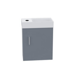Nes Home Nanuya 400mm Cloakroom Wall Hung Basin Vanity Unit Grey - thumbnail 6