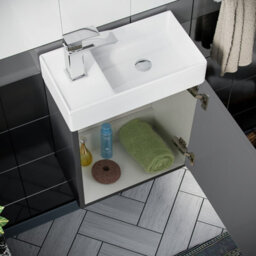 Nes Home Nanuya 400mm Cloakroom Wall Hung Basin Vanity Unit Grey - thumbnail 5