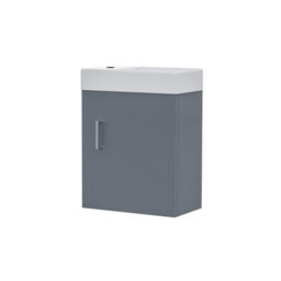 Nes Home Nanuya 400mm Cloakroom Wall Hung Basin Vanity Unit Grey - thumbnail 7