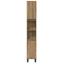 Berkfield 3 Piece Bathroom Furniture Set Artisan Oak Engineered Wood - thumbnail 8