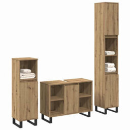 Berkfield 3 Piece Bathroom Furniture Set Artisan Oak Engineered Wood - thumbnail 2