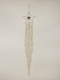 Lighting Collection Cream And Silver Macrame Star Light - thumbnail 2