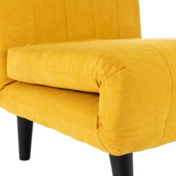 More4Homes Harper 1 Seater Folding Clic Clac Fabric Living Room Lounge Futon Sofa Bed Mustard - thumbnail 6
