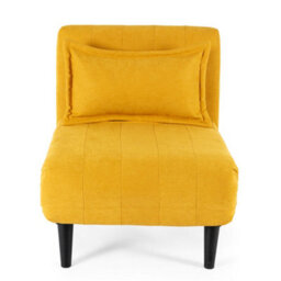 More4Homes Harper 1 Seater Folding Clic Clac Fabric Living Room Lounge Futon Sofa Bed Mustard - thumbnail 2