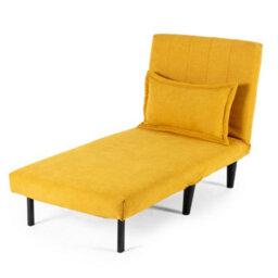 More4Homes Harper 1 Seater Folding Clic Clac Fabric Living Room Lounge Futon Sofa Bed Mustard - thumbnail 3