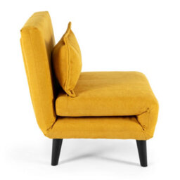 More4Homes Harper 1 Seater Folding Clic Clac Fabric Living Room Lounge Futon Sofa Bed Mustard - thumbnail 4