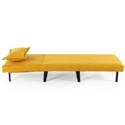 More4Homes Harper 1 Seater Folding Clic Clac Fabric Living Room Lounge Futon Sofa Bed Mustard - thumbnail 5