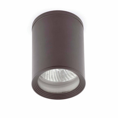 Luminosa Lighting Luminosa Tasa 1 Light Outdoor Surface Mounted Ceiling Light Dark Grey Ip44 - image 1